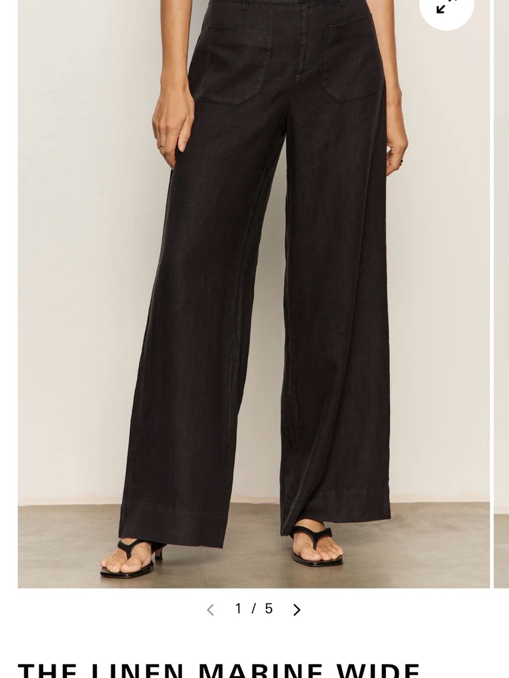 Sanctuary Black Wide-Leg Linen-Blend Pants